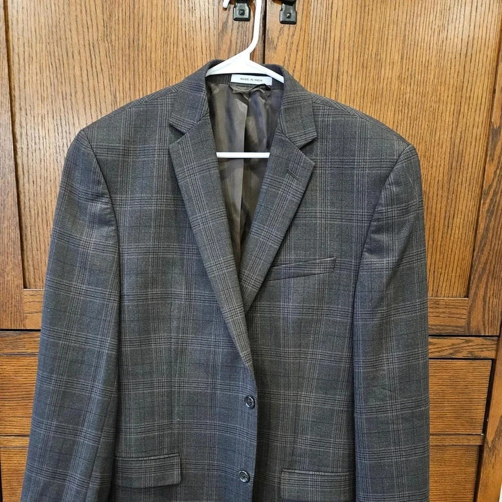 Joseph Abboud Grey Plaid Suit Jacket Size 42L